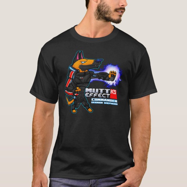 T-shirt Effet Mutt du commandant allemand Shepherd (Devant)