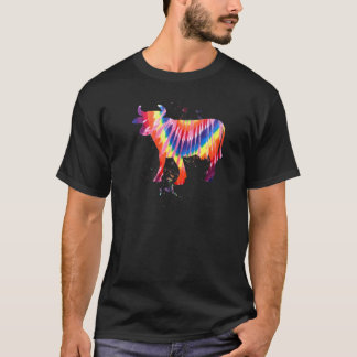 T-shirt Effet Rétro Tie Dye Vache Cool