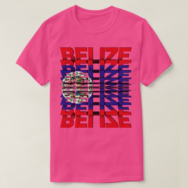 T-shirt Effet Texte du drapeau du Belize (Design devant)