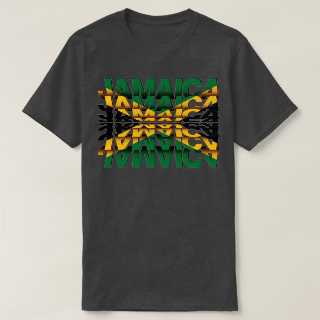 T-shirt Effet Texte du flip du drapeau de Jamaïque (Design devant)