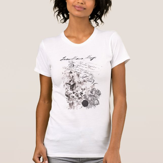 t-shirt effet usé baroque vierge et anges (Devant)