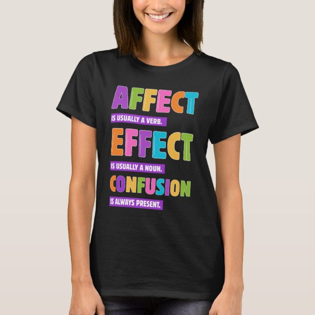 T-shirt Effet vs Effet Grammar - Drôle cadeau Nerd Word (Devant)
