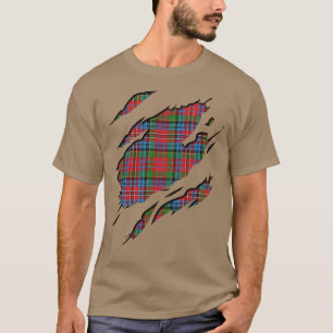 T-shirt Effets de plaid de tartan de Kidd de clan