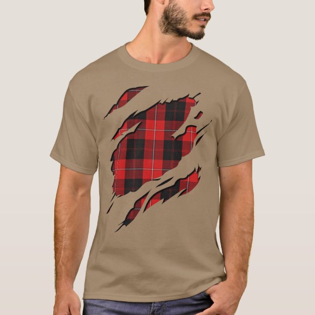 T-shirt Effets de tartan plaid du clan Cunningham (Devant)