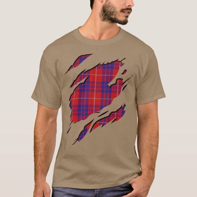 T-shirt Effets de tartan plaid du clan Hamilton (Devant)