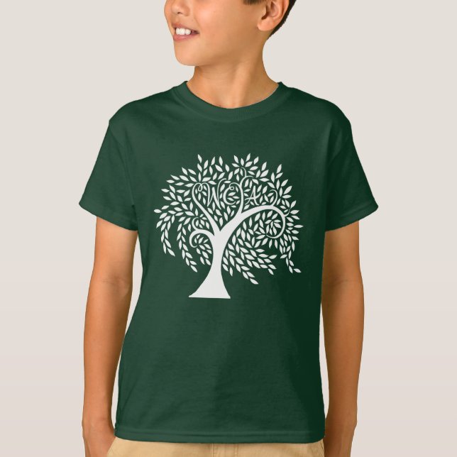 T-shirt effilé de logo d'arbre d'académie de (Devant)