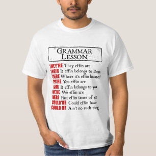 T-shirt Effin Grammar Humour de leçon Ils sont là