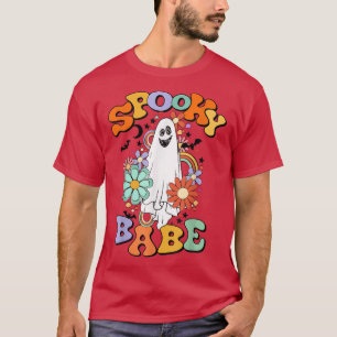T-shirt Éffrayant Babe Floral Ghost Halloween