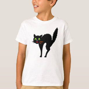 T-shirt Éffrayant Black Cat Boys Halloween Trick ou Treat