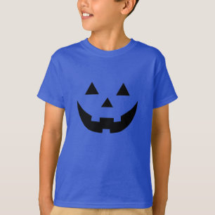 T-shirt Éffrayant bleu noir Jack-o'-lantern mignon Hallowe