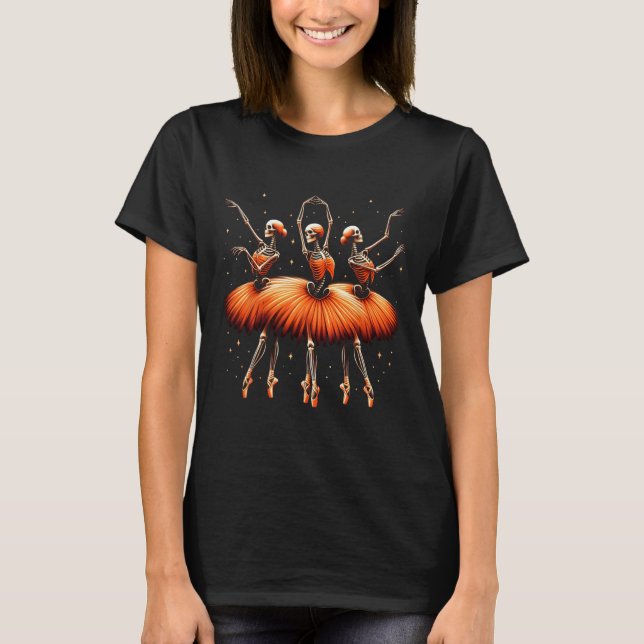 T-shirt Éffrayant Byllerina Skeleton Danser Drôle Hallowee (Devant)
