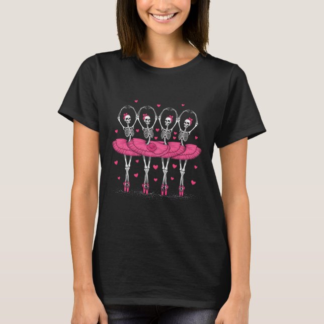 T-shirt Éffrayant Byllerina Skeleton Danser Drôle Hallowee (Devant)