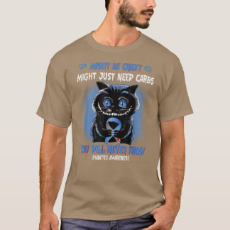 T-shirt Éffrayant Cat pourrait être fou Blue Ribbon Diabèt