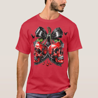 T-shirt Éffrayant cerise Halloween Bow