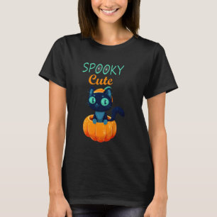 T-shirt Éffrayant Chat noir Chat Halloween Citrouille Kitt