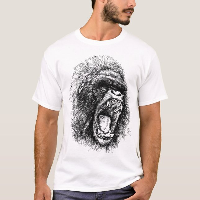 T-shirt effrayant de gorille (Devant)