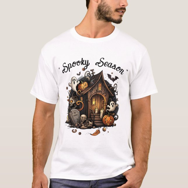 T-shirt Éffrayant de la maison hantée 👻 🎃 (Devant)