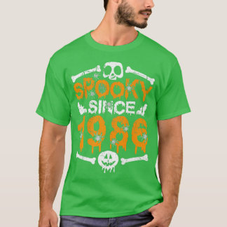 T-shirt Éffrayant depuis 1986 Squelette effrayant 36e anni