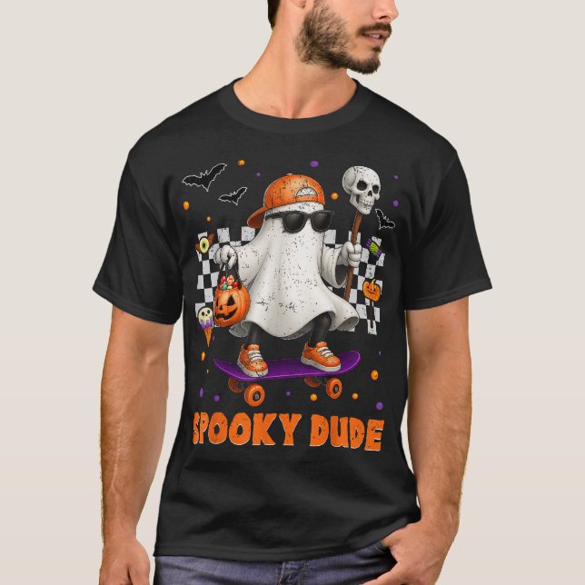 T-shirt Éffrayant Duo Boo Ghost Halloween (Devant)