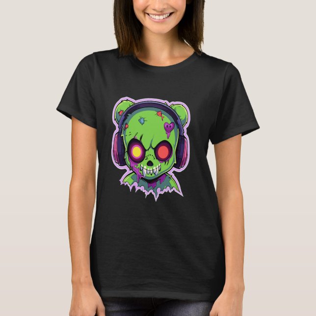 T-shirt Éffrayant EDM Bear DJ Summer Psychedelic Festival (Devant)