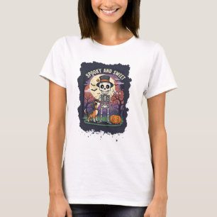 T-shirt éffrayant et doux Jolie Halloween Tee