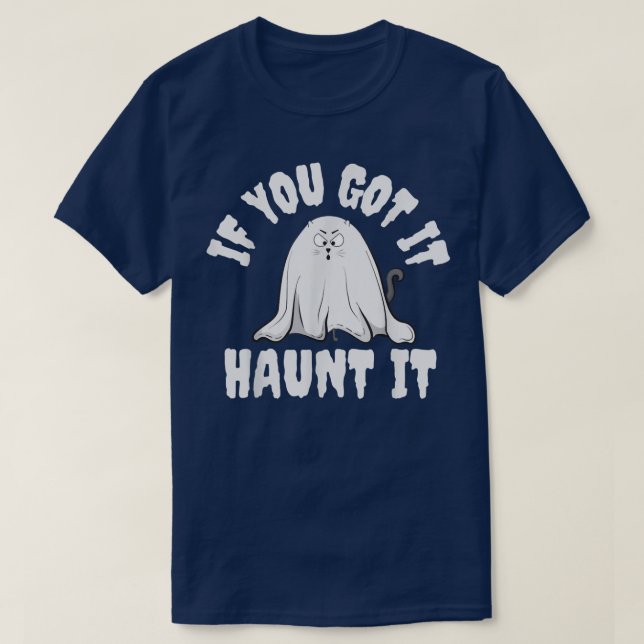 T-shirt Éffrayant Fantôme De Chat Boo, Si Vous L'Avez Fait (Design devant)