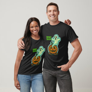T-shirt Éffrayant fantôme sur le Citrouille Jack-O-Lantern