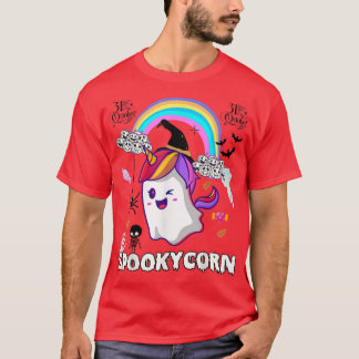 T-shirt Éffrayant fantôme Unicorn Halloween Femmes Filles