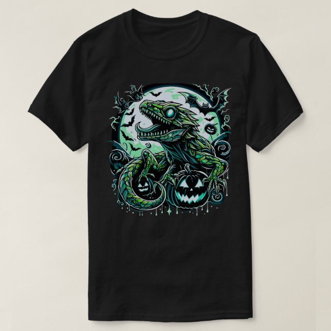T-shirt Éffrayant gecko sorcière joli halloween reptile de (Design devant)