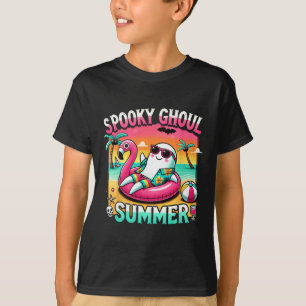 T-shirt Éffrayant Ghoul été mignon Fantôme Flamant rose ét
