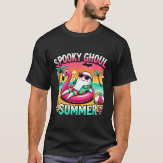 T-shirt Éffrayant Ghoul été mignon Fantôme Flamant rose ét