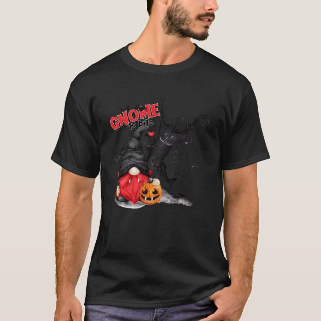 T-shirt Éffrayant Gnome À Bite Halloween Dracula Gnome Pum (Devant)