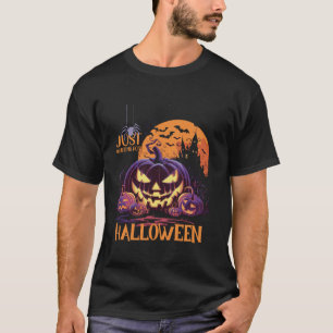 T-shirt Éffrayant Halloween Drôle Juste En Attente D'Hallo