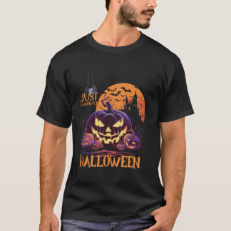 T-shirt Éffrayant Halloween Drôle Juste En Attente D'Hallo