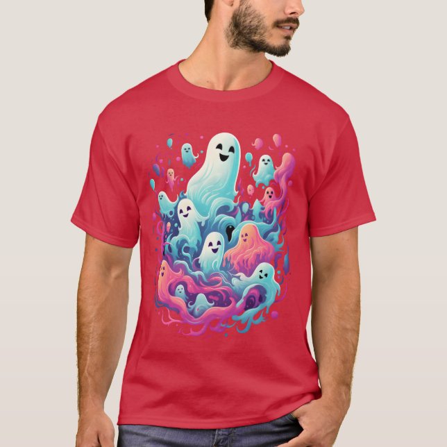 T-shirt Éffrayant Halloween Ghosts garçon (Devant)