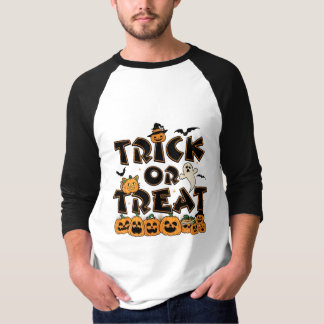 T-shirt Éffrayant Halloween Trick ou traitement
