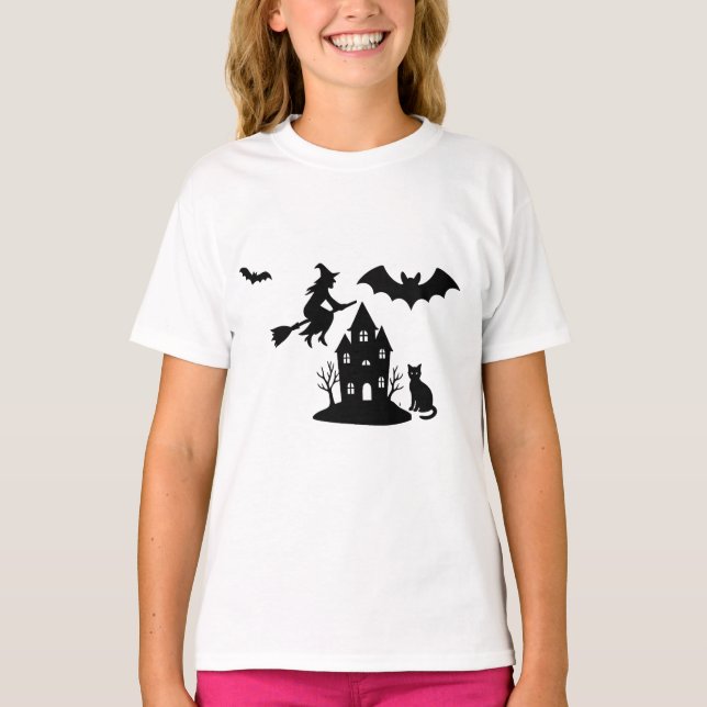 T-shirt Éffrayant Hauné Maison & Sorcière Silhouette | (Devant)