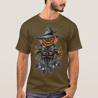T-shirt Éffrayant Jack-o'-lantern Halloween Gamer Scary Ha