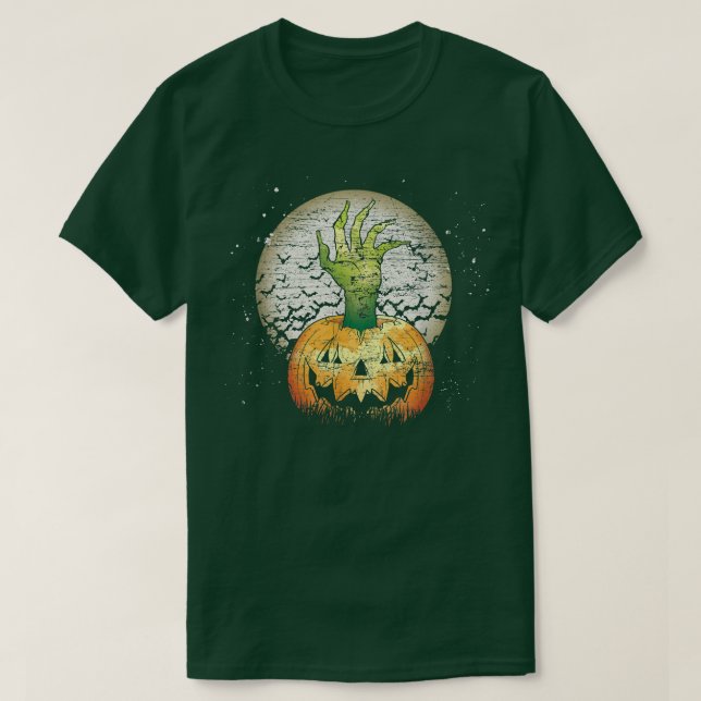 T-shirt Éffrayant Jack-o'-lantern Zombie effrayant Hallowe (Design devant)