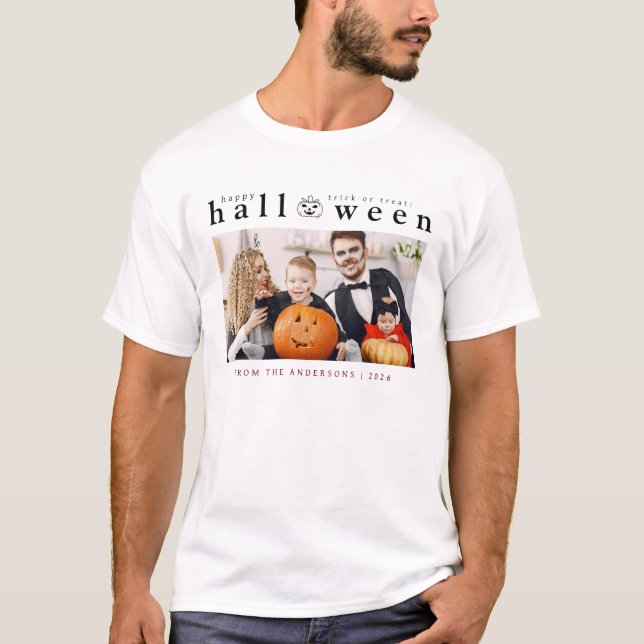 T-shirt Éffrayant Jack-o'lanterne Happy Halloween 1 Photo (Devant)