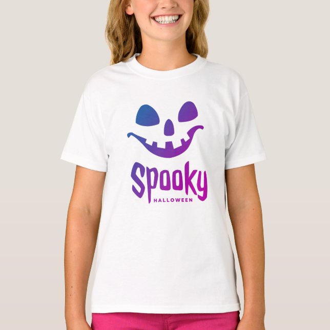 T-shirt Éffrayant Joyeux costume d'Halloween pour filles T (Devant)