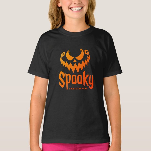 T-shirt Éffrayant Joyeux costume d'Halloween pour filles T (Devant)