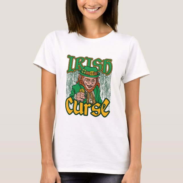 T-shirt Effrayant Leprechaun irlandais malédiction Jour de (Devant)