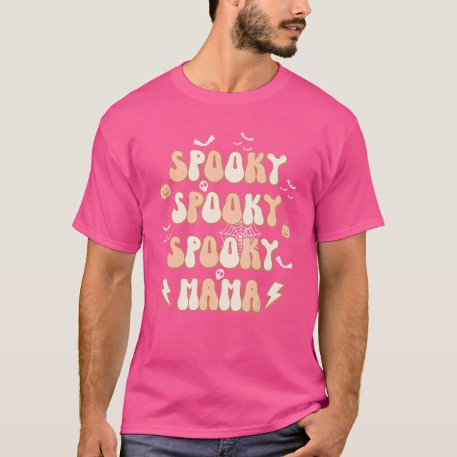 T-shirt Éffrayant Mama Citrouille Skull Skeleton Style Rét (Devant)