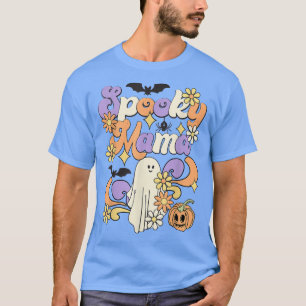 T-shirt Éffrayant Mama Floral Fantôme Boo Maman Et Baby Ma