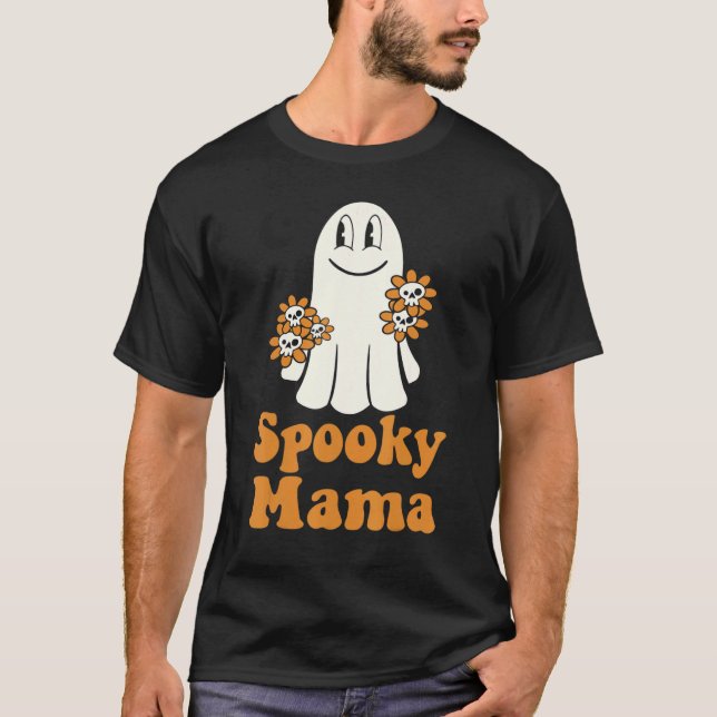 T-shirt Éffrayant Mama Super Halloween Fantôme Fantôme Éff (Devant)