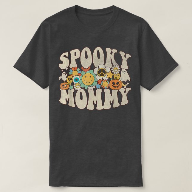 T-shirt Éffrayant maman Matching Retro Halloween Ghost Boo (Design devant)