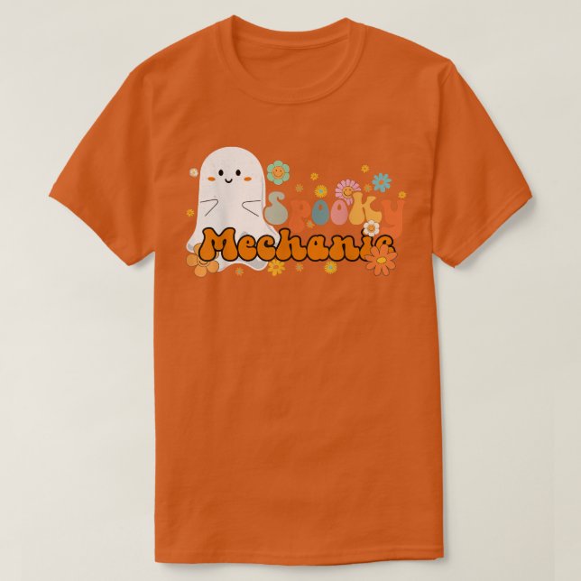 T-shirt Éffrayant Mécanique Rétro Super Ghost Halloween (Design devant)