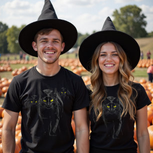 T-shirt Éffrayant moderne Chat noir Ombre gothique Superna