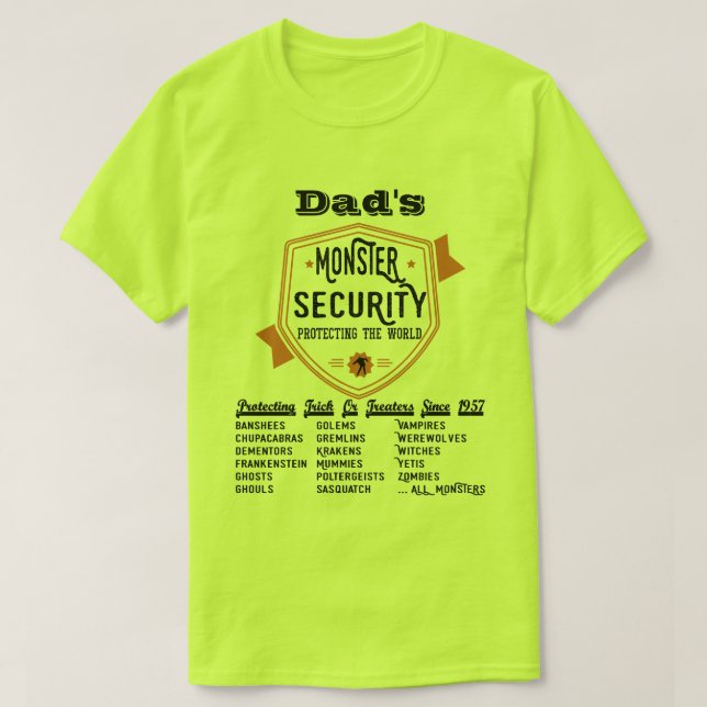 T-shirt Effrayant Monster Sécurité Funny Halloween (Design devant)